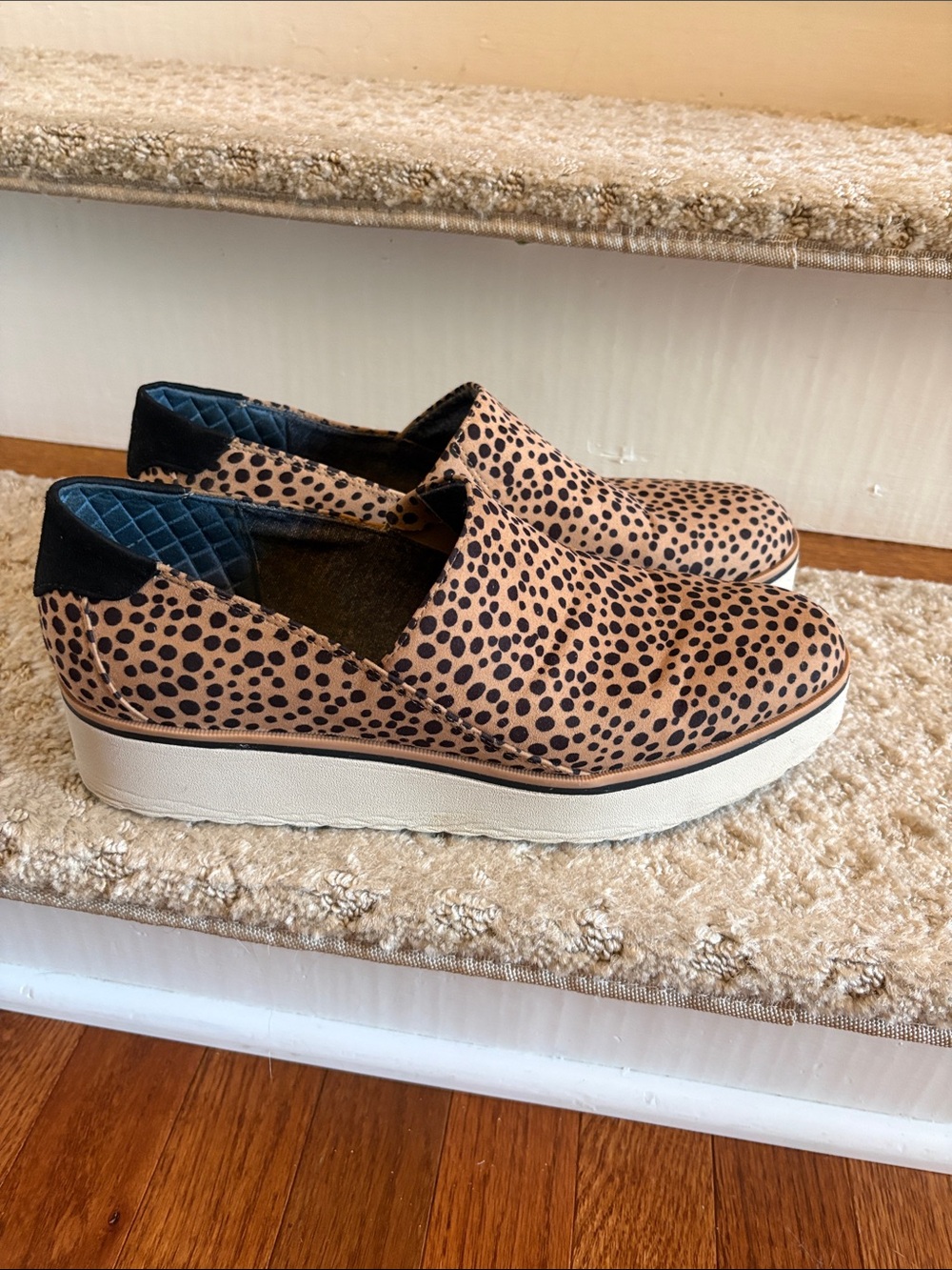 Dr. Scholl's Leopard Print Slip-On Platform Mules - Tan & Black